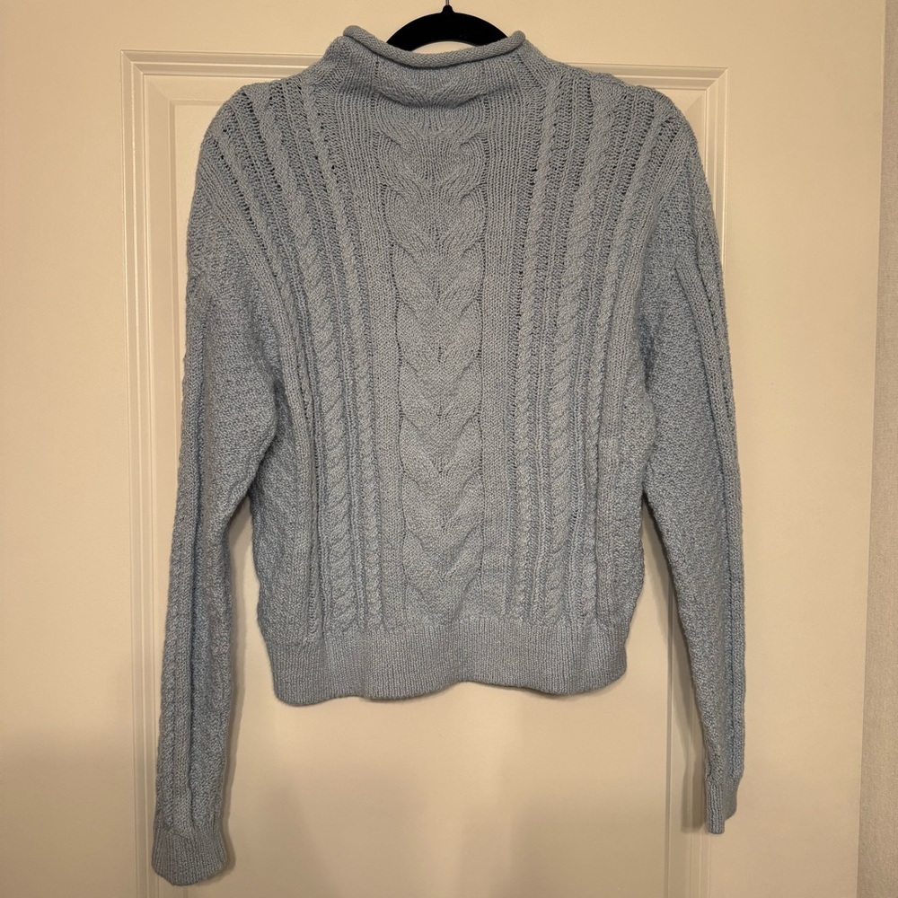 J Crew Cable Knit Sweater in Light Blue - Picture 3 of 3